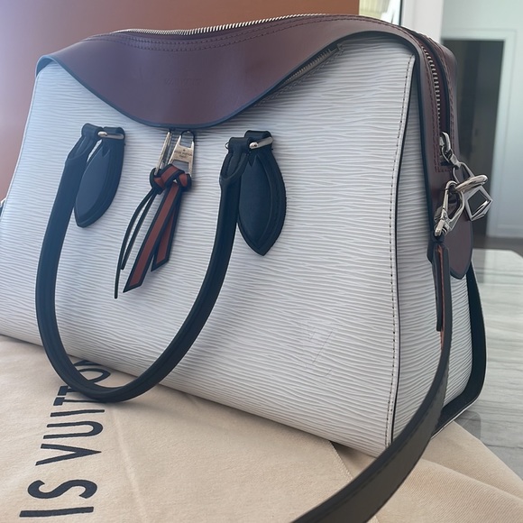 Louis Vuitton Tuileries- white Epi leather with black / brown  GORGEOUS BAG! - Picture 11 of 12